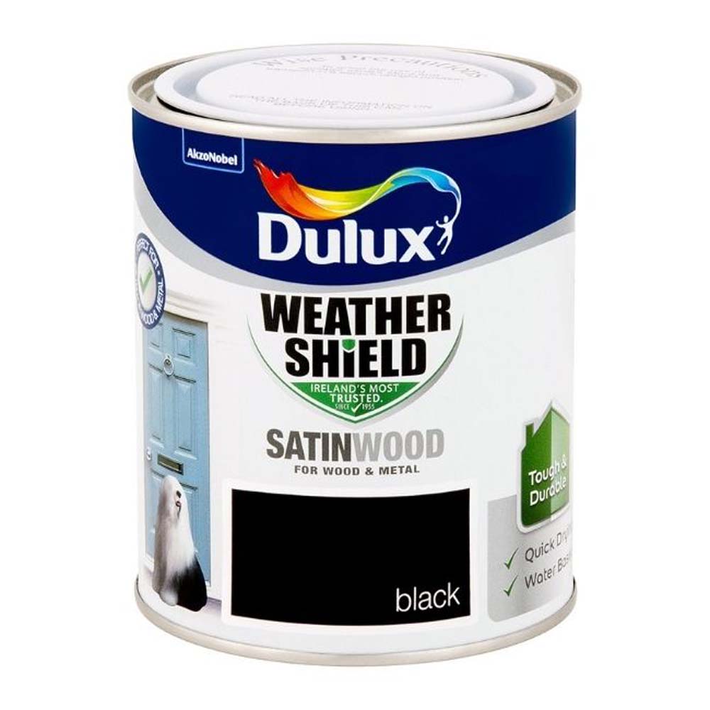 DULUX EXTERIOR SATINWOOD BLACK 750ML