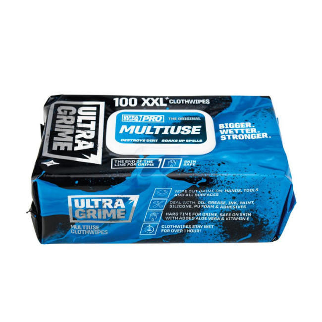 ULTRA GRIME MULTI USE CLOTH WIPES XXL X 100