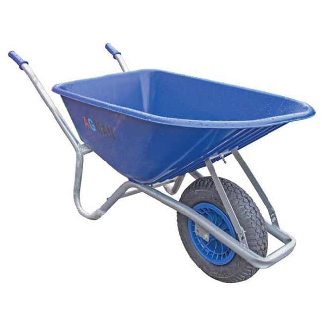 BLUE PVC GARDEN WHEELBARROW 100L