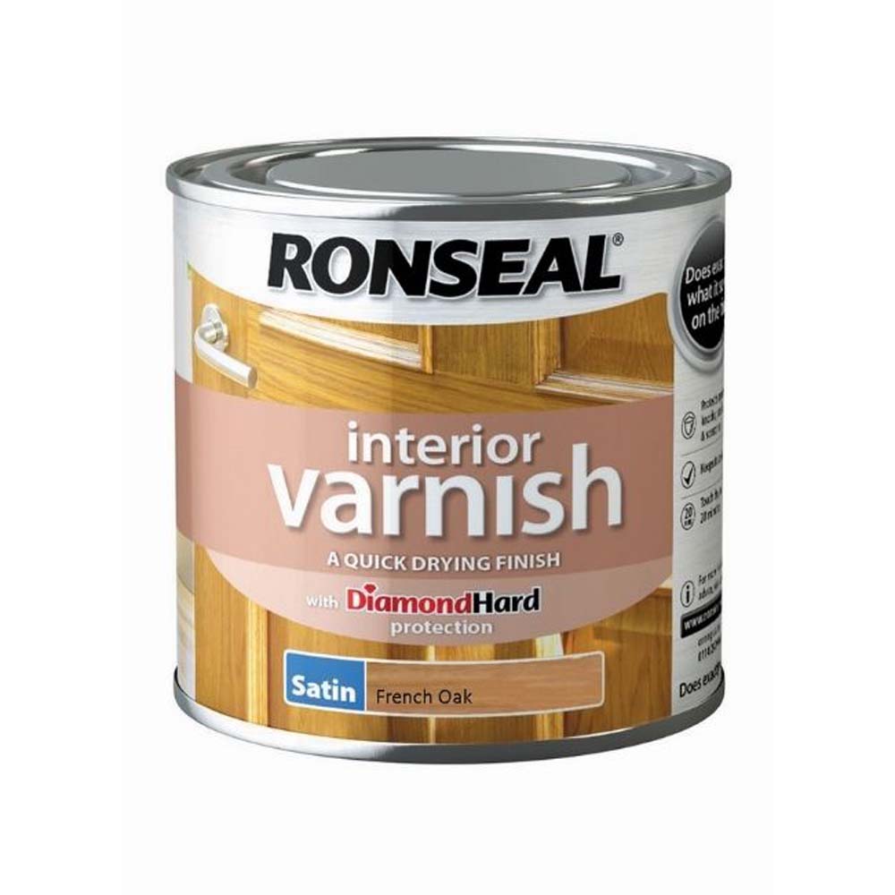 RONSEAL INTERIOR VARNISH SATIN FRENCH OAK 750ML