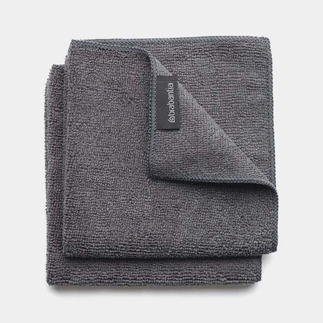 BRABANTIA MICROFIBER DISH CLOTHS DARK GREY