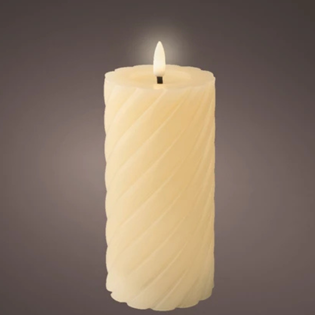 CREAM TWISTED LED CANDLE