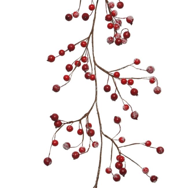 GARLAND GLITTER, SNOW BERRIES 130CM