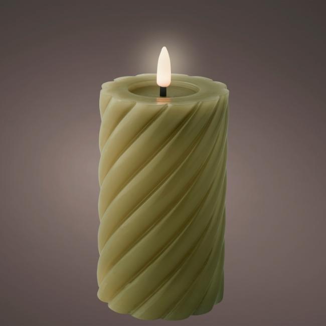 LED CANDLE BATTERY OPERATED INDOOR GREEN 14.8CM