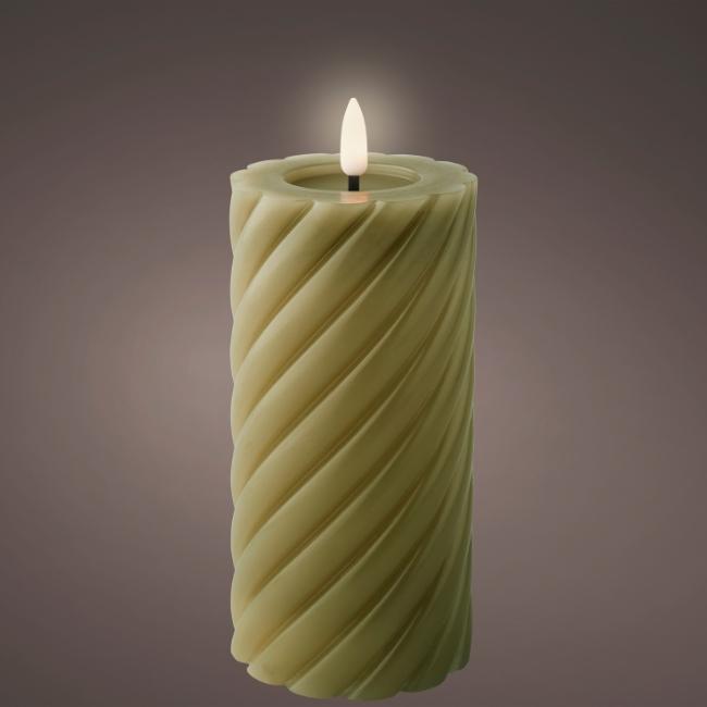 LED CANDLE BATTERY OPERATED INDOOR GREEN 17.3CM