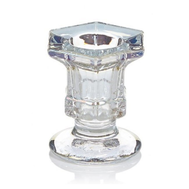 GLASS CANDLE HOLDER CLEAR 6 X 5CM