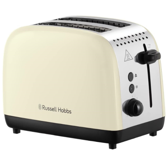 RUSSELL STAINLESS STEEL CREAM 2 SLICE TOASTER 26551