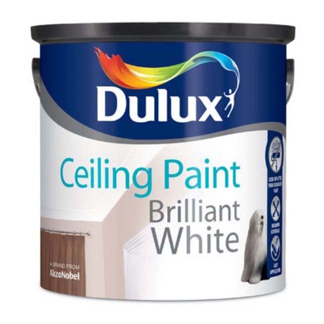 DULUX CEILING PAINT BRILLIANT WHITE 2.5LTR