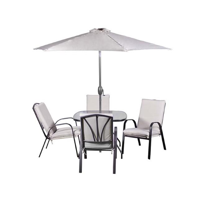 VERONA 4 SEATER PADDED CUSHION DINING SET 