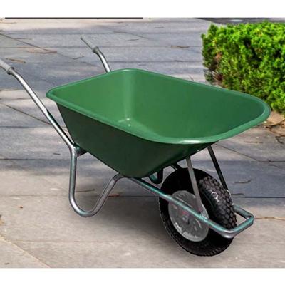 GREEN PVC GARDEN 100L WHEELBARROW ASSEMBLED