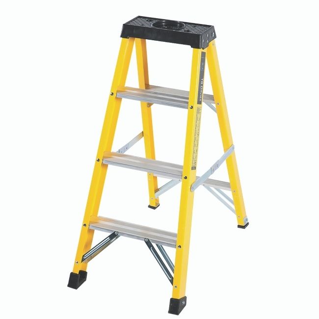 FIBREGLASS STEP LADDER 4 STEP SINDLE SIDE 