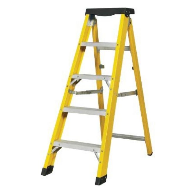 FIBREGLASS STEP LADDER 5 STEP SINDLE SIDE 