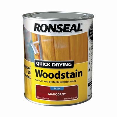 RONSEAL QUICK DRYING WOODSTAIN MAHOGANY SATIN 750ML