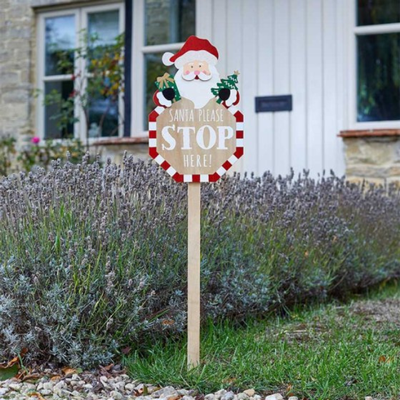 SANTA STOP HERE SIGN