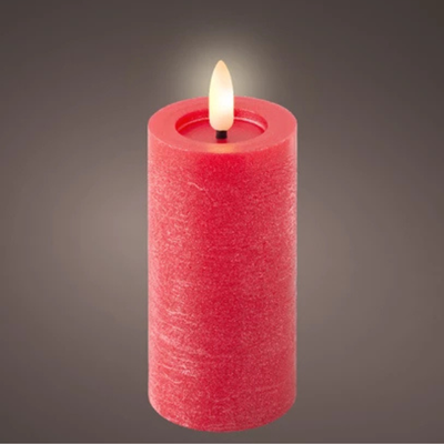 LED WAX CANDLE RED 12.5CM