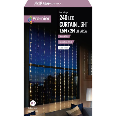 WATERFALL CURTAIN LIGHT WARM WHITE 240L 