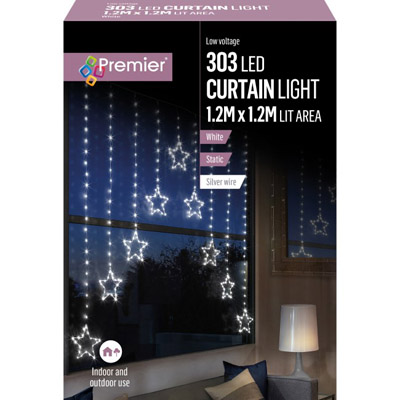 MICROBRIGHT STAR CURTAIN LIGHTS 303L  WHITE 1.2X1.2M