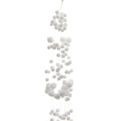 SNOW GARLAND POLYESTER SNOWBALLS 135 X 4CM