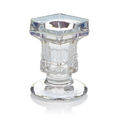 GLASS CANDLE HOLDER CLEAR 6 X 5CM