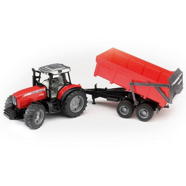 BRUDER MASSEY FERGUSON 7480 TRACTOR & TRAILER