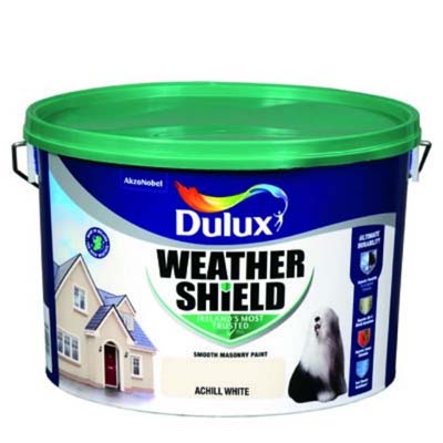 DULUX WEATHERSHIELD ACHILL WHITE 10 LTR