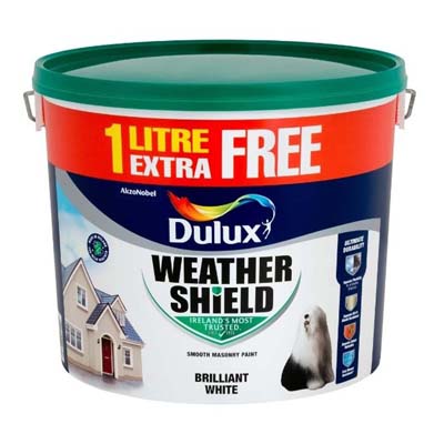 DULUX WEATHERSHIELD BRILLIANT WHITE 11LTR