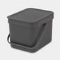 BRABANTIA SORT & GO WASTE BIN 6 LTR GREY