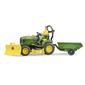 BRUDER JOHN DEERE RIDE ON MOWER/TRAILER